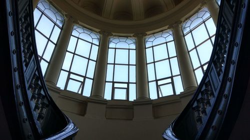 Low angle view of skylight in building