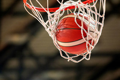 Close-up of basketball hoop