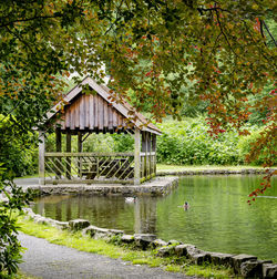 View of building by lake