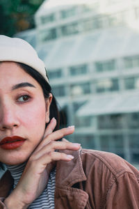 Close-up of woman looking away