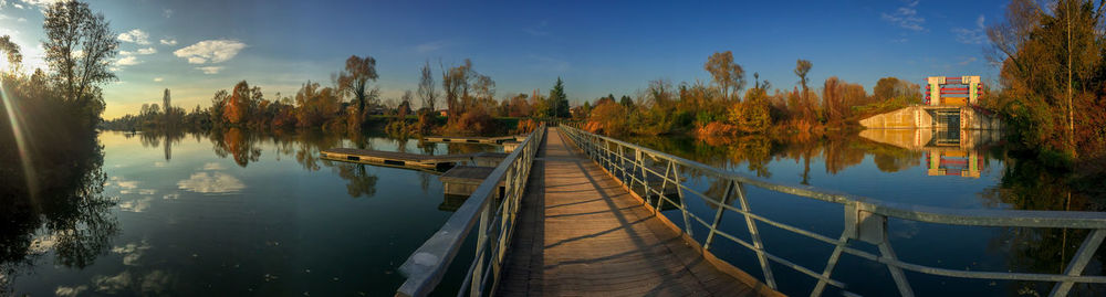 Panoramic view of lake against sky