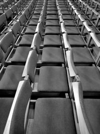 High angle view of railings