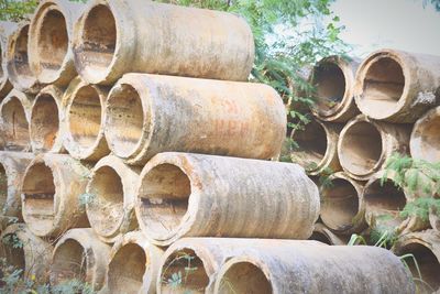 Stack of rusty pipes