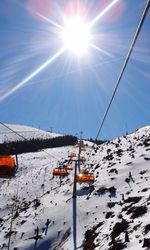 Scenic view of snow covered mountain against sky