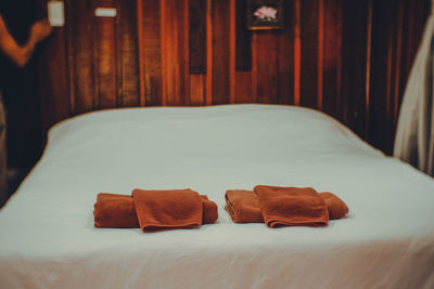 Close-up of empty seats on bed at home