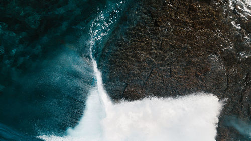 Water flowing through rocks