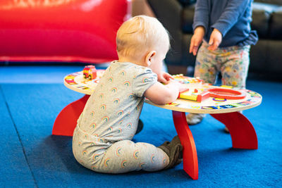 Boy playing with toy