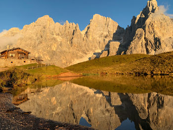 Enrosadira is the phenomenon that most of the peaks of the dolomites take on a reddish color