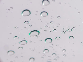 Close-up of water drops on glass