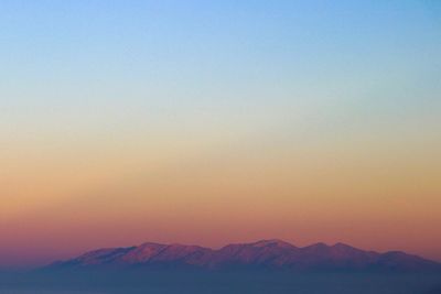 Scenic view of mountains against clear sky