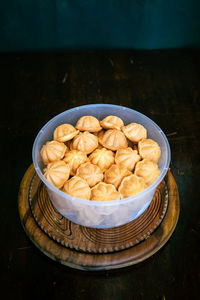 Kuih bahulu, baulu or bolu. sponge cake baked asian tradition food.