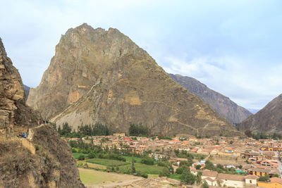 High angle view of townscape against sky