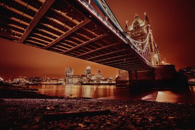 Illuminated city at night