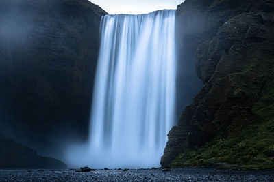 Scenic view of waterfall