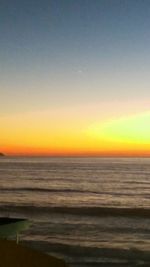 Scenic view of sea against sky at sunset