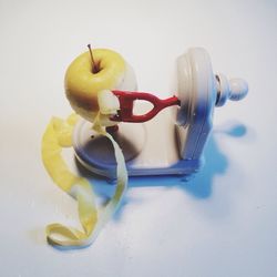 Close-up of over white background