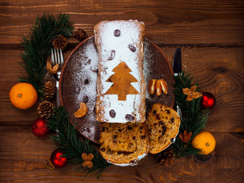 Christmas decorations on table