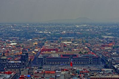 High angle view of buildings in city