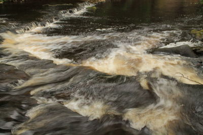 Water flowing through rocks