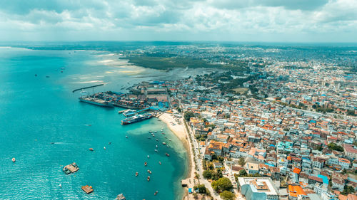 Aerial view of zanzibar island