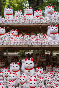 High angle view of toys for sale at market