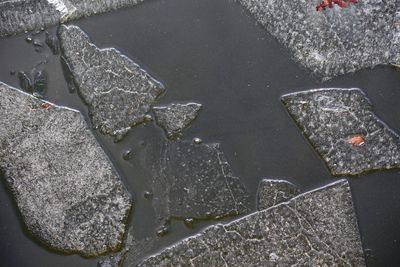 High angle view of wet street