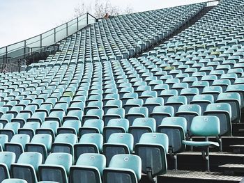 Row of chairs in stadium