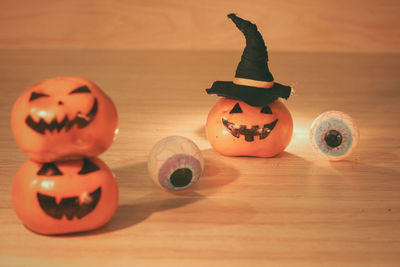 Close-up of pumpkin on table