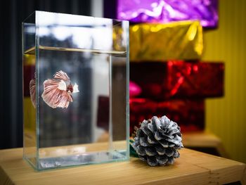 Christmas decorations on table