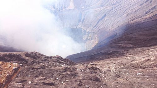 Scenic view of volcanic mountain