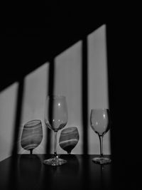 Close-up of beer glass on table