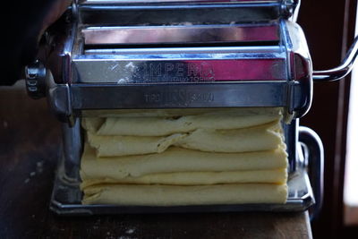 Close-up of meat in container