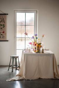 Potted plant on table at home