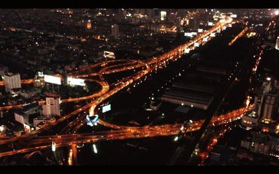 View of illuminated cityscape at night