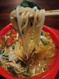 Close-up of food served in plate