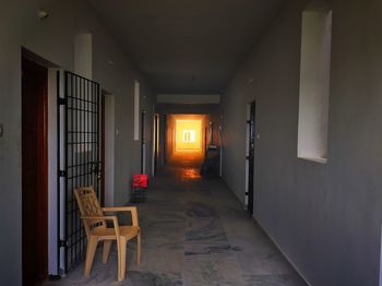 Empty corridor of building