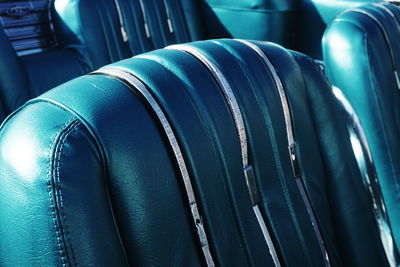 Close-up of vintage car seats