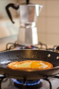 Close-up of breakfast on table