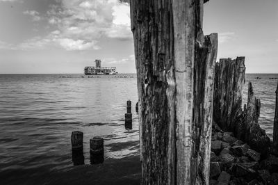 Wooden pier on sea