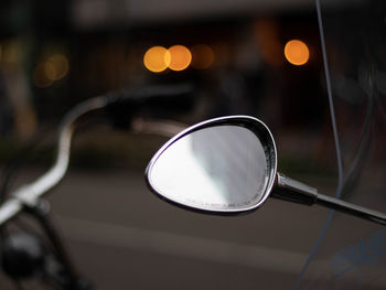 Close-up of side-view mirror