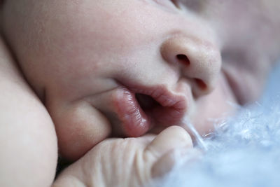 Face of a newborn, close-up