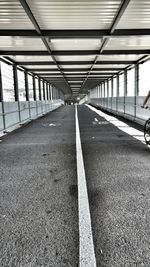 Empty railroad station platform