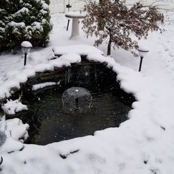 Snow on field during winter