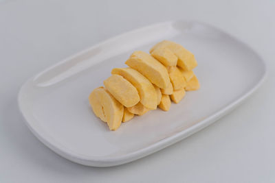 Close-up of food in plate on table