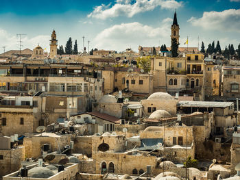 Aerial view of buildings in city