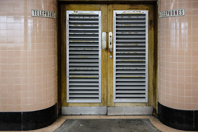 Close-up of closed doors