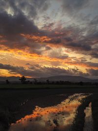 Sunset over lake