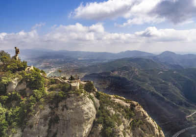 High angle view of landscape against sky