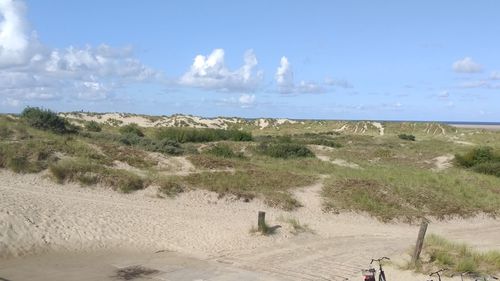 Scenic view of beach against sky