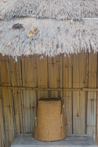 Chair on roof of building